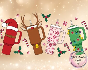 Christmas Cup Shirt PNG, Distressed Hot Cocoa Design (Digital Download)