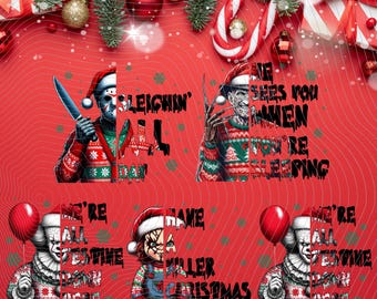 Christmas Horror Movie Characters PNG Bundle (Digital Download)