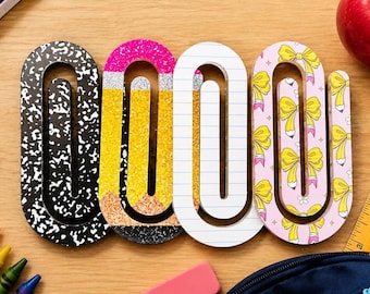 Jumbo Acrylic Paperclips, Teach Gift, Teacher Appreciation, Paper Organizer, Bookmark, Back to School Gift