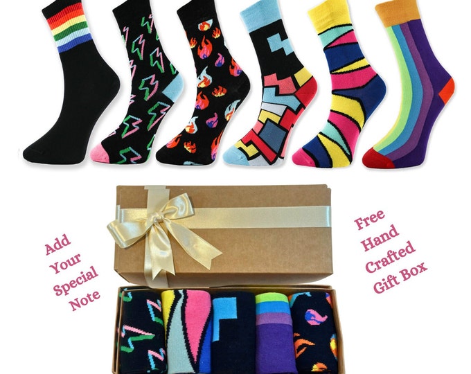 Colorful Dress Socks Gift Box Colorful Men Socks Crew Socks Cool ...