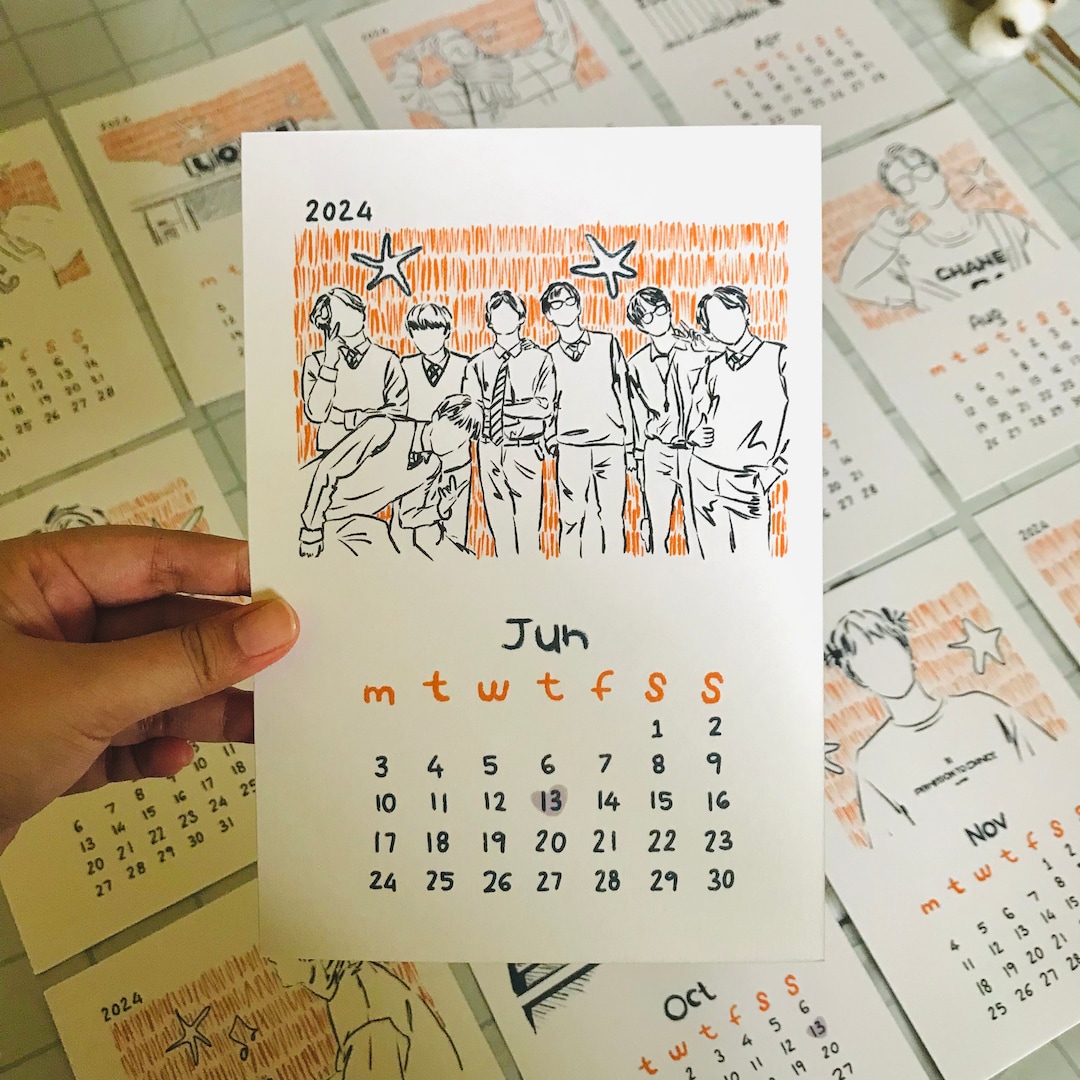 BTS 2024 CALENDAR Printable BTS Digital Calendar Etsy