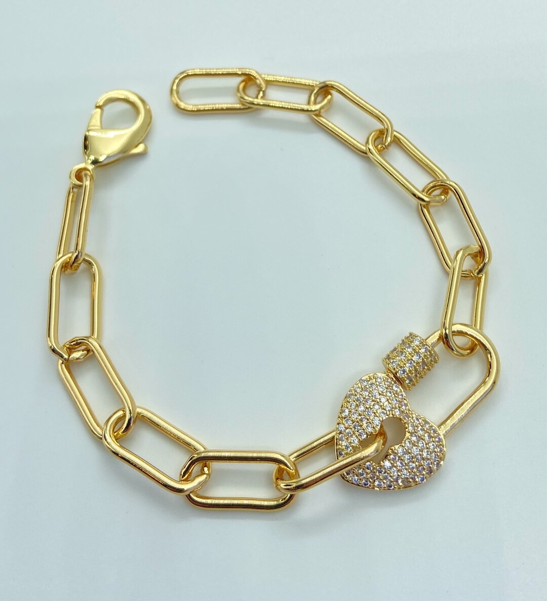 Paperclip Safety Pin Bracelet Etsy