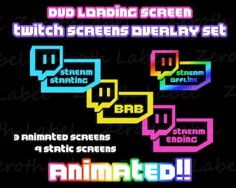 Animated Twitch Screens: 90s DVD Loading Overlay Set (Digital Download)