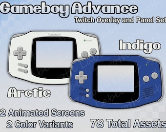 Animated Gameboy Advance Twitch Overlay: Arctic & Indigo (Digital Download)