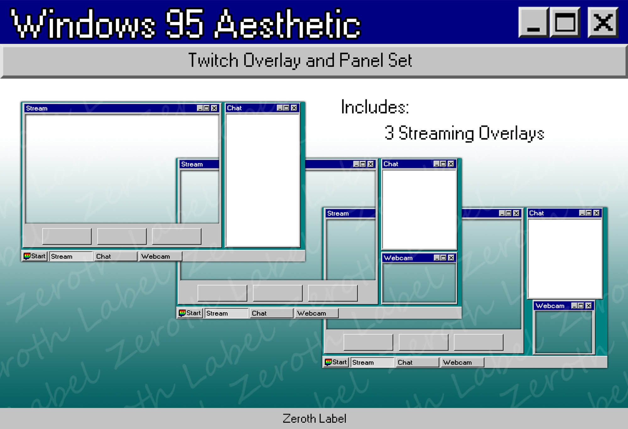 Windows 95 Retro Twitch Overlay Starter Pack - Animated Overlays ...