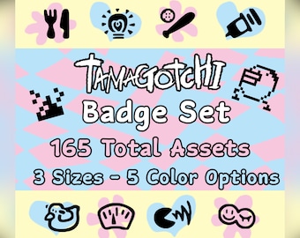 Tamagotchi Twitch Badges: Retro Nostalgie Icons (Notion Kompatibel)