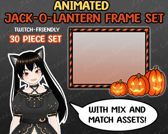ANIMATED Halloween Frame Set - Jack-O-Lantern - Twitch - Streaming - Spooky