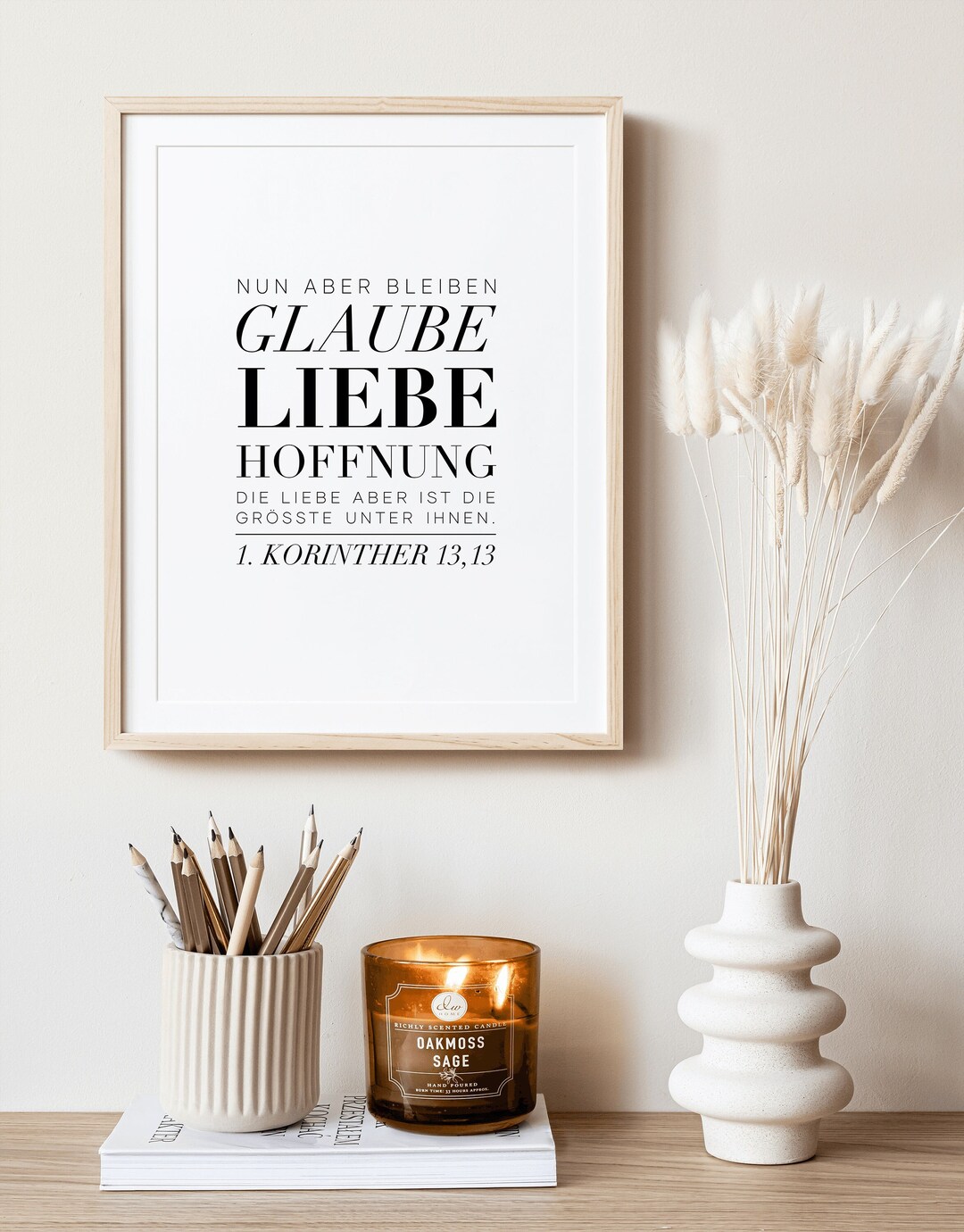 Bibelvers Poster Glaube Liebe Hoffnung 1. Korinther 1313 Etsy.de