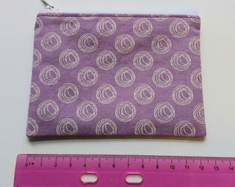 Zippered lined credit card pouch or coin purse