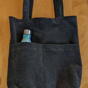 Sac fourre-tout en velours côtelé avec poches, sac doublé, fait main