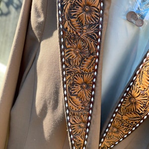 As seen in COWgirl Magazine Custom Hand Tooled Leather Lapels for Sportscoat Blazer image 6
