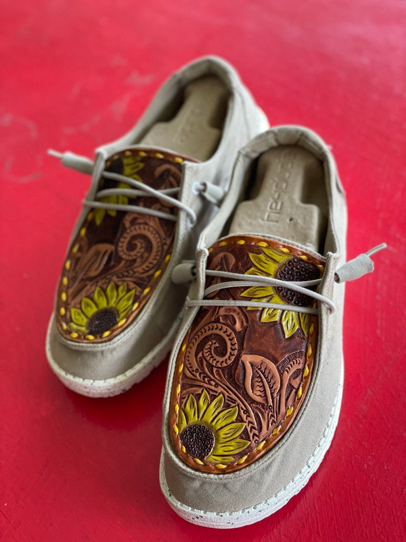 custom tooled hey dudes