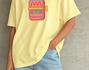 Sardine Tinned Fish Shirt, Fisherman Aesthetic, Summer Shirt, Comfort Colors® Oversized Summer Shirt, Beach Shirt, Amalfi Coast