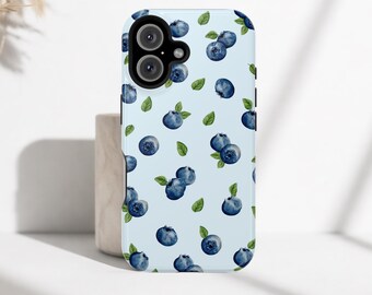 Blueberry Phone Case / Cute Cottagecore Berry Pattern Phone Case / Trendy Summer Phone Cover