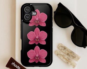 Pink Orchid Flower Phone Case / Tropical Floral Phone Cover / Cute Summer Aesthetic