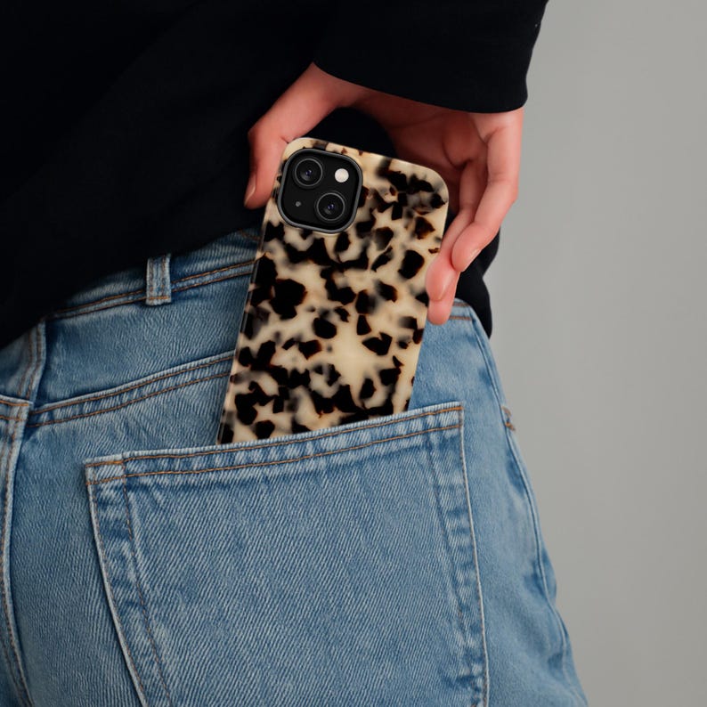 Blonde Tortoise Shell Print Phone Case / Animal Print MagSafe Phone Case / iPhone 17 16 15 14 13 Pro Plus Max Mini image 2