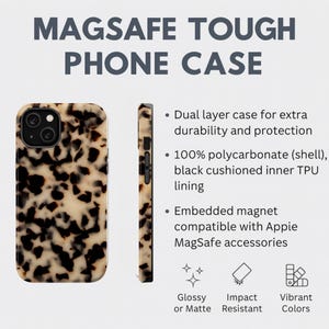 Blonde Tortoise Shell Print Phone Case / Animal Print MagSafe Phone Case / iPhone 17 16 15 14 13 Pro Plus Max Mini image 3