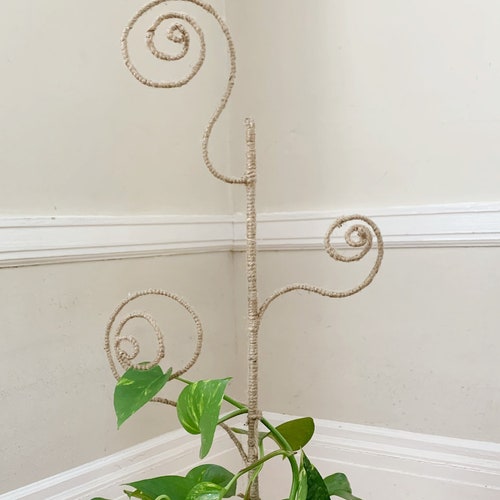 24 in Jute Twine & Bamboo Spiral Plant Trellis for House Etsy