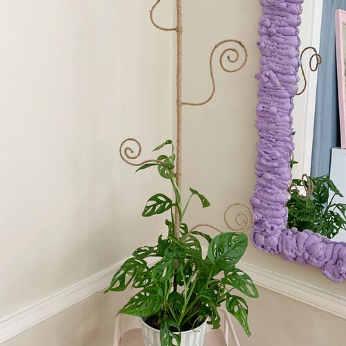 36 in Jute Twine Bamboo Spiral Plant Trellis for House Plants Etsy