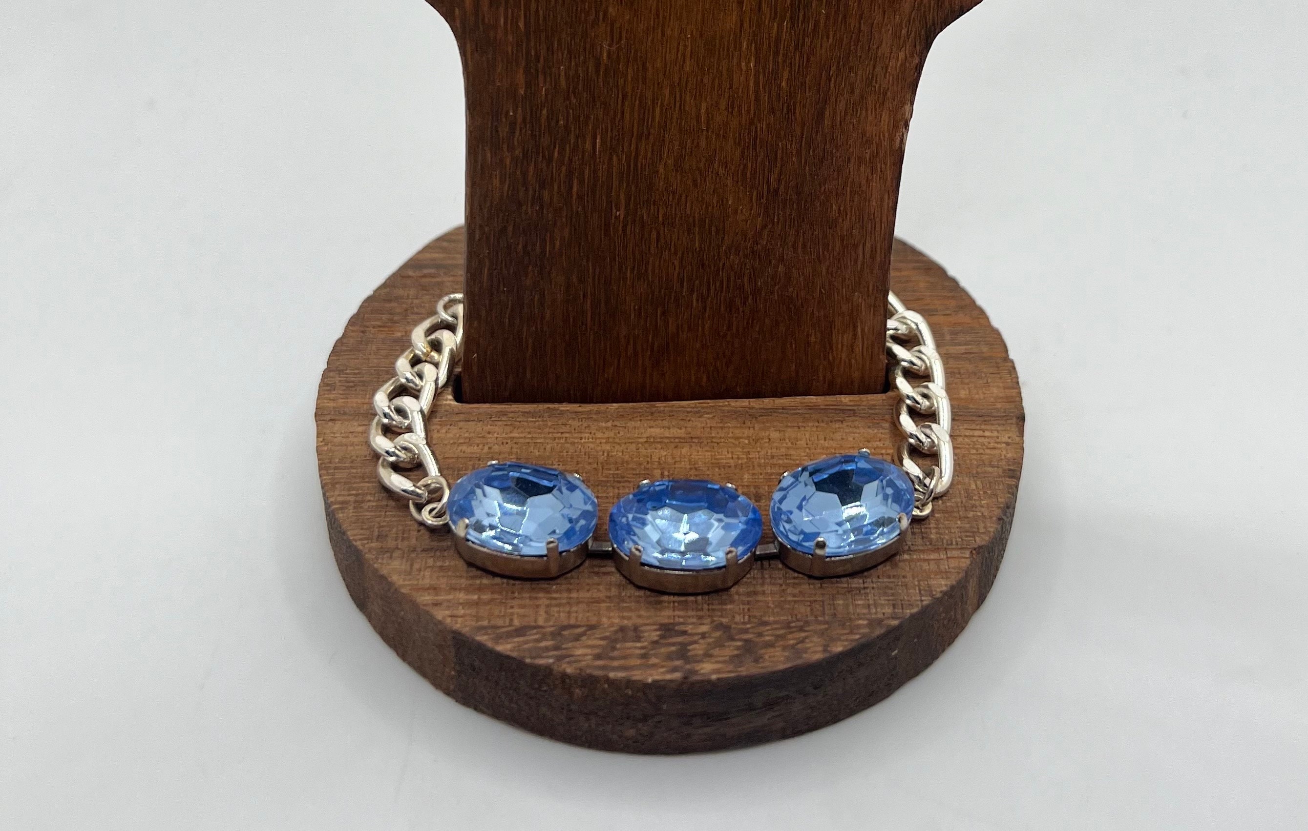 Swarovski Crystal 3 Stone Statement Bracelet With Light Baby