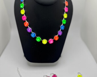 Swarovski Crystal neon pink drop earrings in  silver plated setting, 12mm cushion cut.