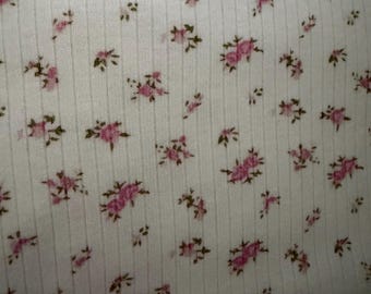 Tiny pink Floral Print | 48” Wide | Cottagecore Fabric by the Yard | Baby/Children’s Sewing | 100% Cotton Rib Knit