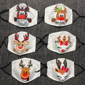 Christmas-themed Reusable Face Masks, 1-size great for everyone, children included! FREE SHIPPING Canada-Wide