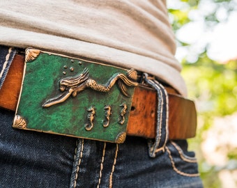 Mermaid belt buckle deals