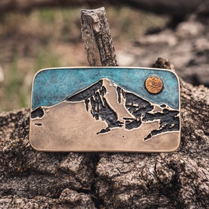 Lone Mountain-Bronze Belt Buckle