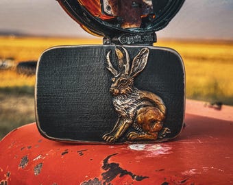 Jackalope - Bronze Belt Buckle