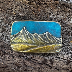 Summit Bound - Bronze Belt Buckle Blue