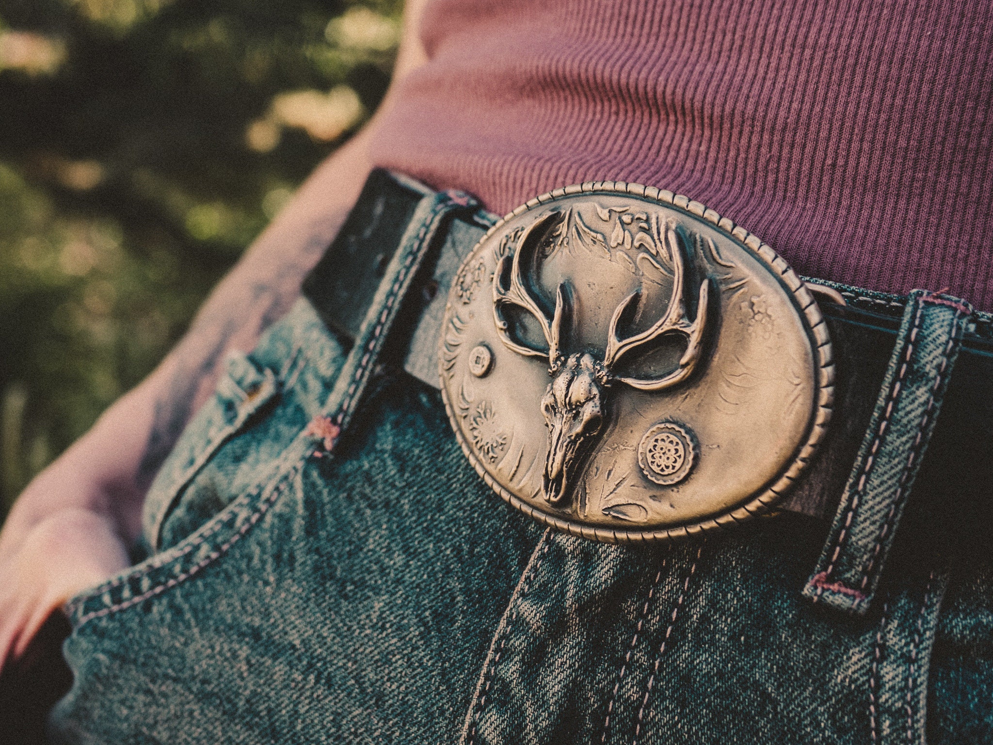 Oval Whitetail Skull-bronze Belt Buckle - Etsy