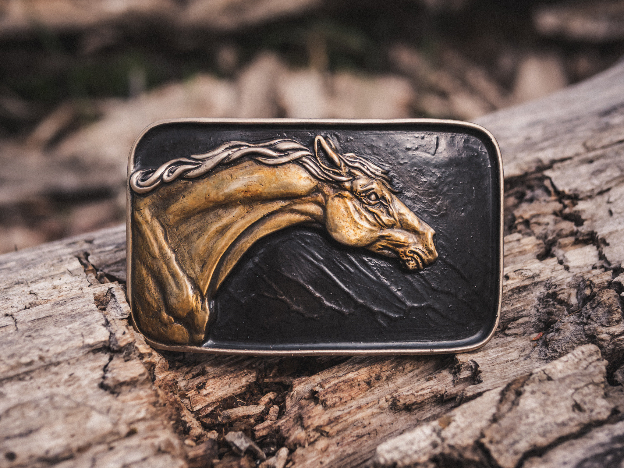 Horse Bust-Bronze Belt Buckle
