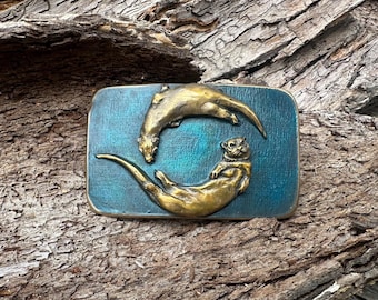 River Companions - Bronze Otter Belt Buckle