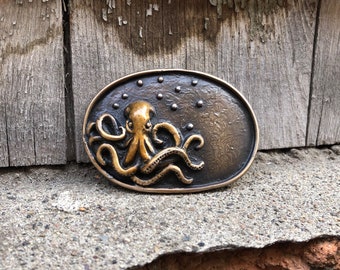 Octopus-Bronze Belt Buckle
