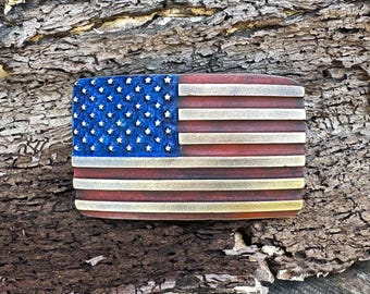 Old Glory - Bronze Belt Buckle