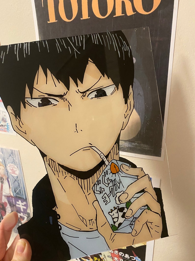 Kageyama anime  glass  painting  Etsy