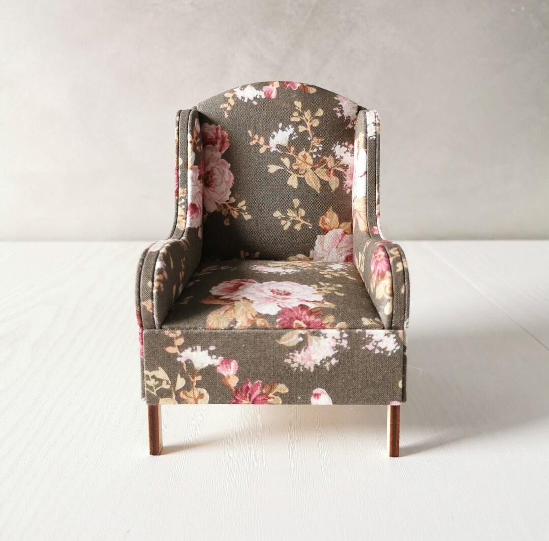 Armchair for Dolls in Boho Style. Scale 1/6. Furniture for Dolls