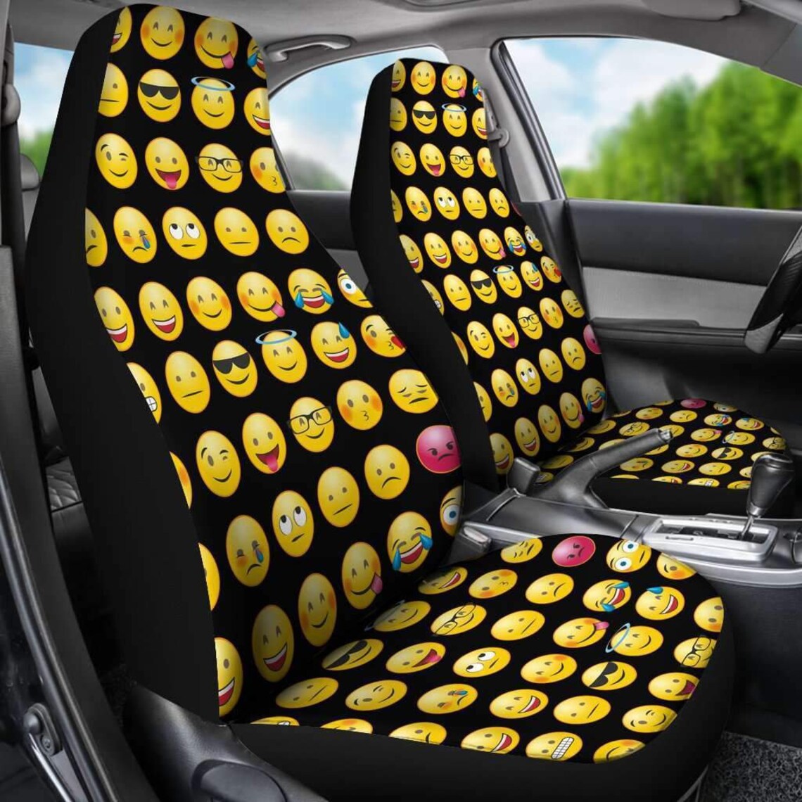 Emoji Smilie Car Seat Covers Amazing Gift Ideas Personalized Etsy