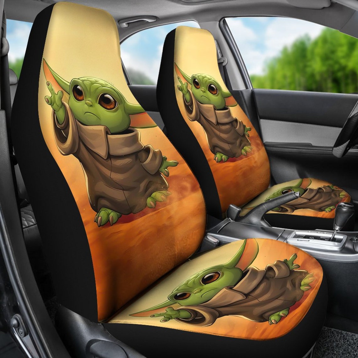 The Mandalorian Baby Yoda Car Seat Covers Disney Movie Etsy