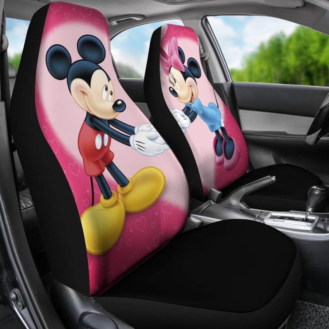 Mickey And Minnie Mouse Car Seat Cover Studio Ghibli Car Seat Etsy