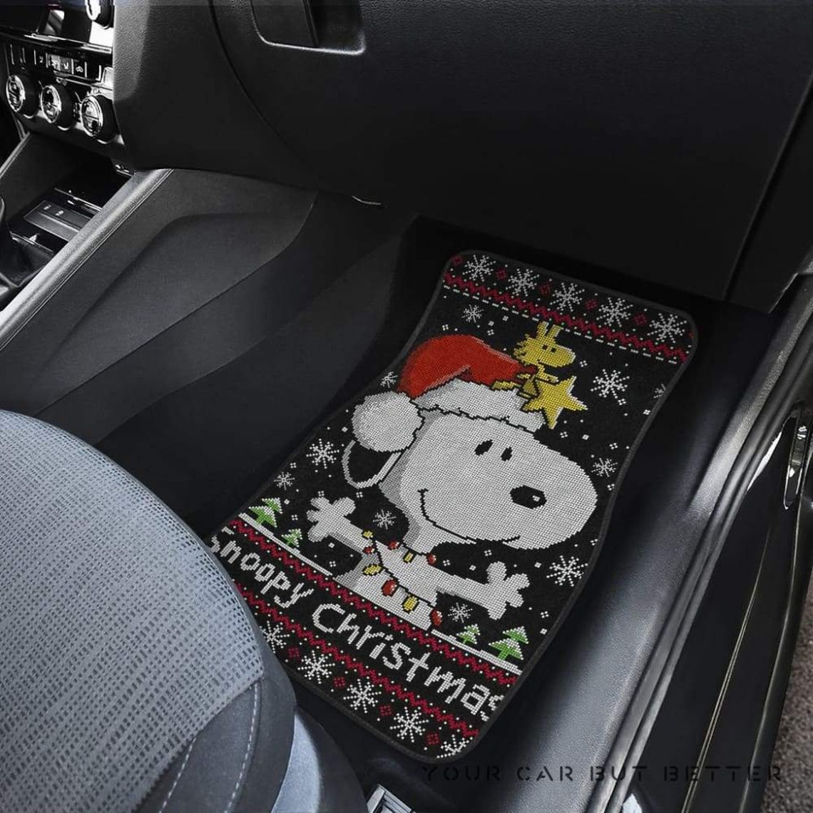 Snoopy Christmas Fan Art Cartoon Car Floor Mats Custom Fit Etsy