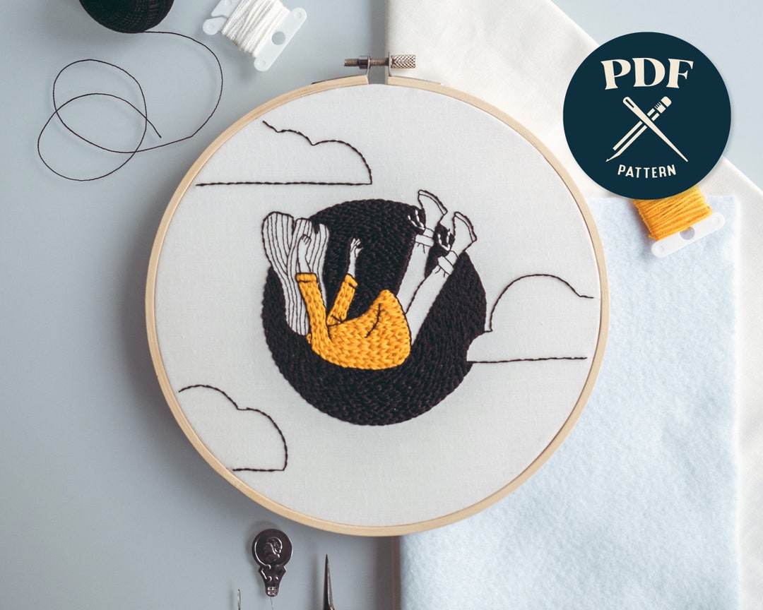 Falling Embroidery Pattern PDF Digital Download Modern Hoop Art - Etsy UK