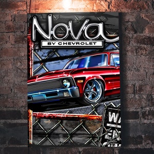 Nova warning, Muscle Car wall art - garage art