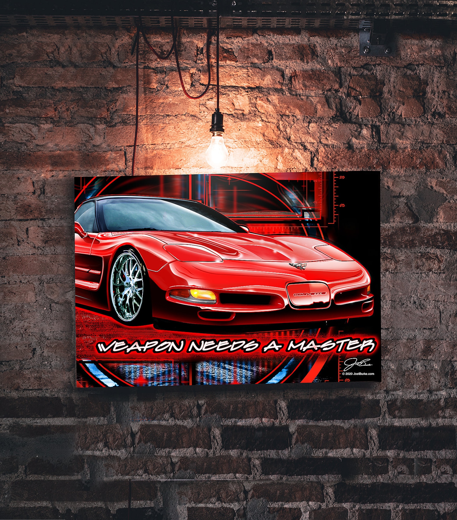 Corvette Art, Corvette Painting, C5 Weapon Garage Art Etsy