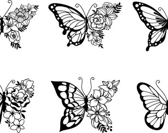 Free Free Half Butterfly Half Flower Svg Free 938 SVG PNG EPS DXF File