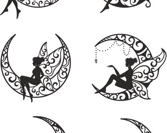 Fairy Moon Svg Etsy