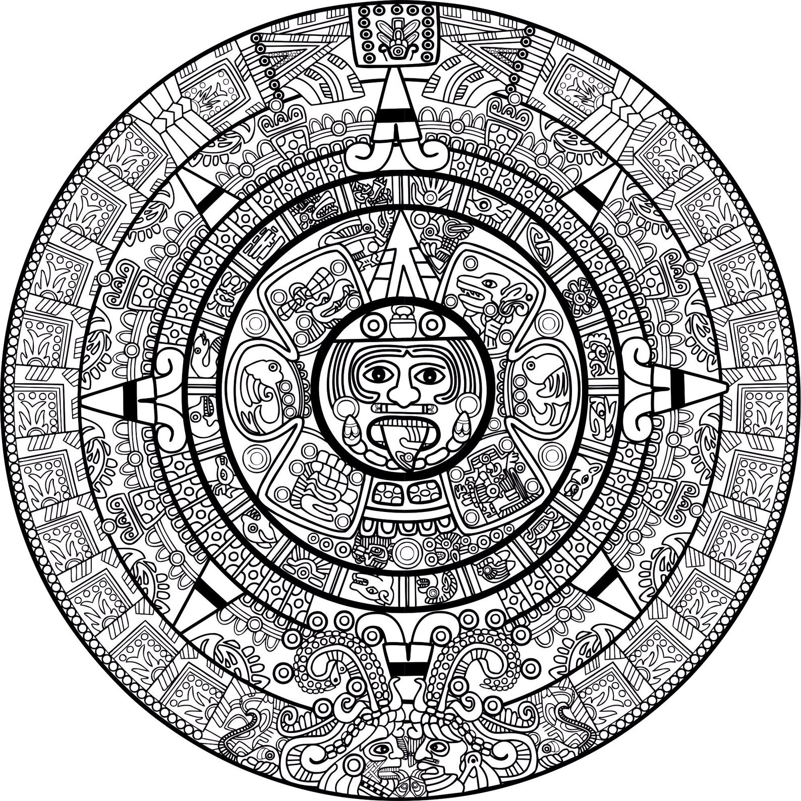 Mayan Calendar SVG CDR AI Eps Png.Aztec CalendarMexico Etsy