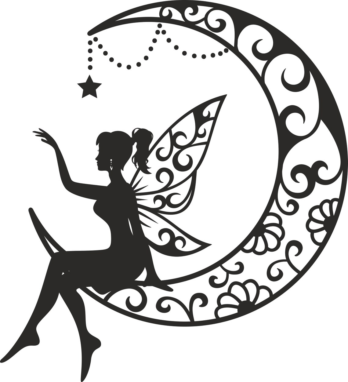 Moon Fairy SVG Moon Fairy PNG Fairy SVG Moon Svg Fairy and | Etsy