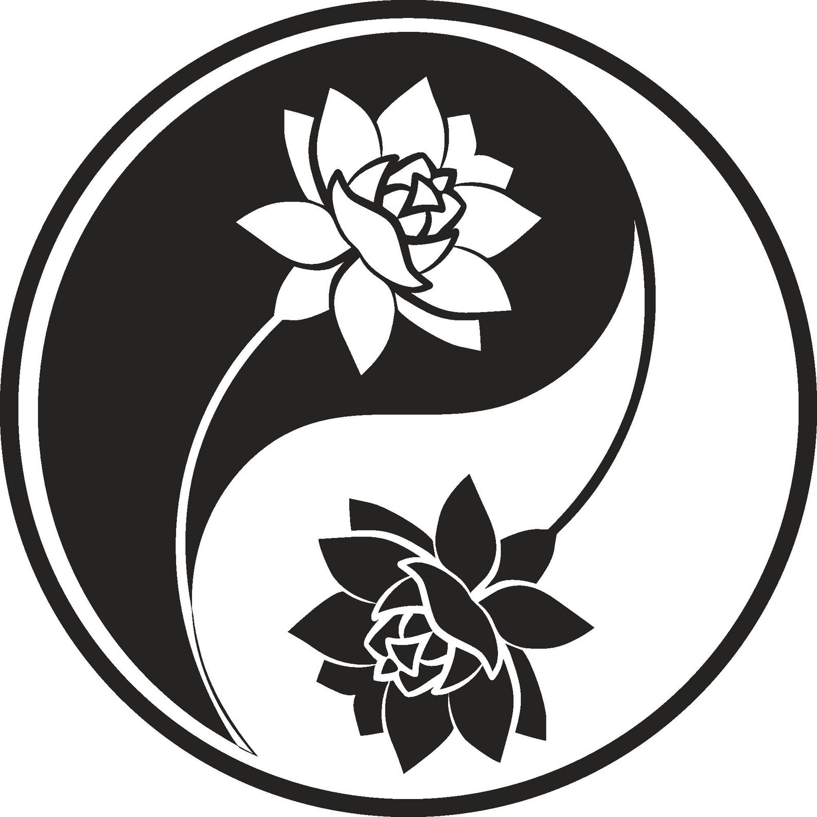 Flower Yin Yang Beautiful Flower svg floral clipart Floral Etsy